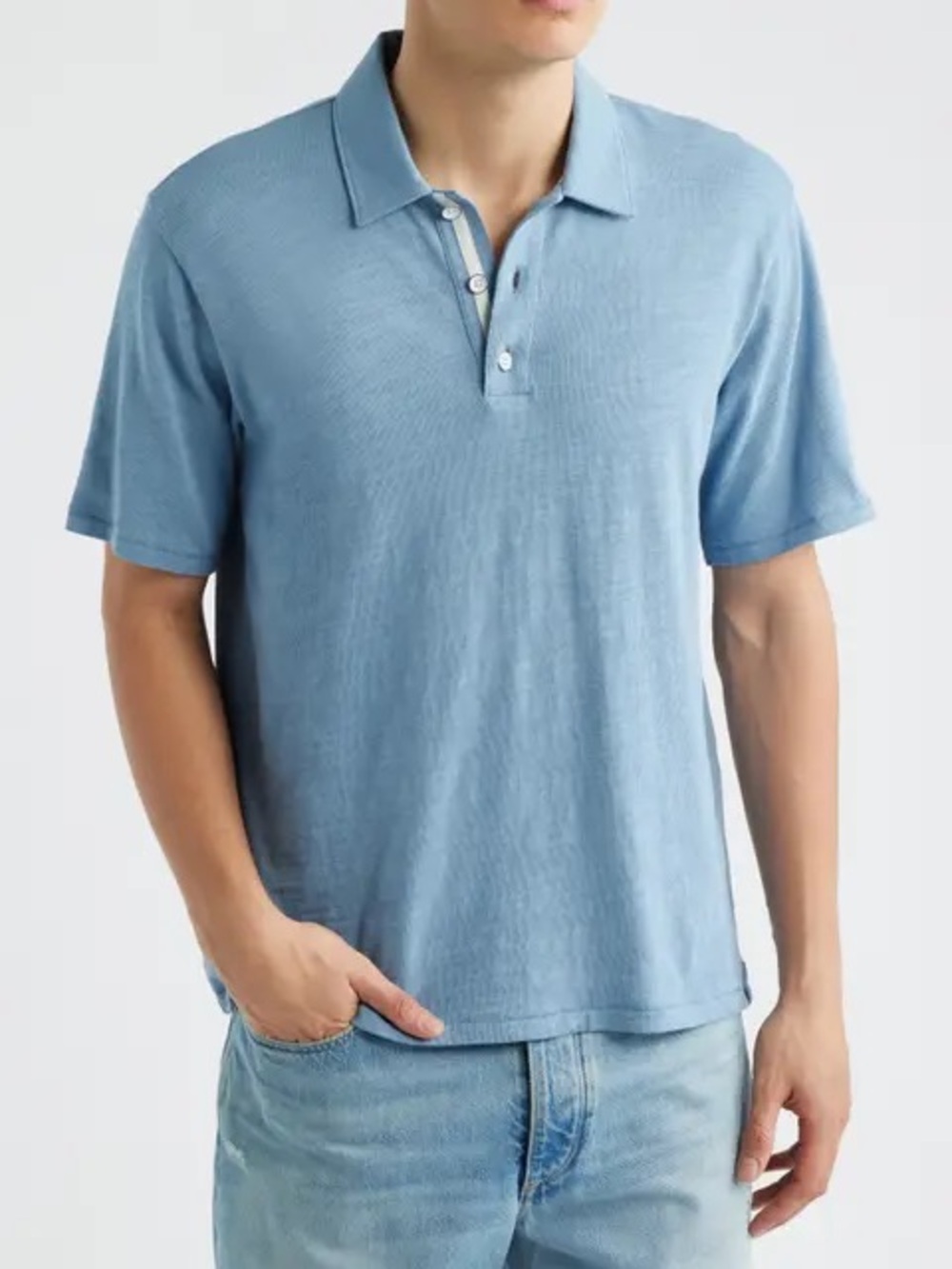 rag & bone Classic Flame Cotton Polo - Large
